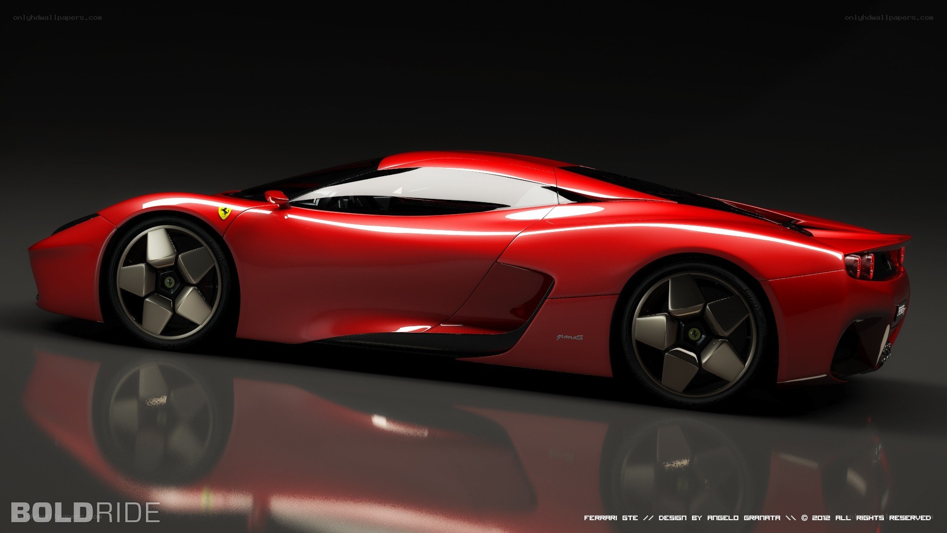 Red Ferrari GTE concept car