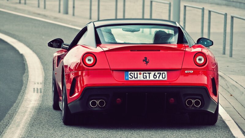 Red Ferrari GTO on a track