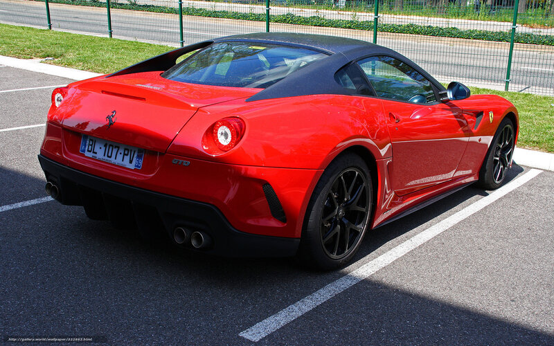 Red Ferrari GTO parked