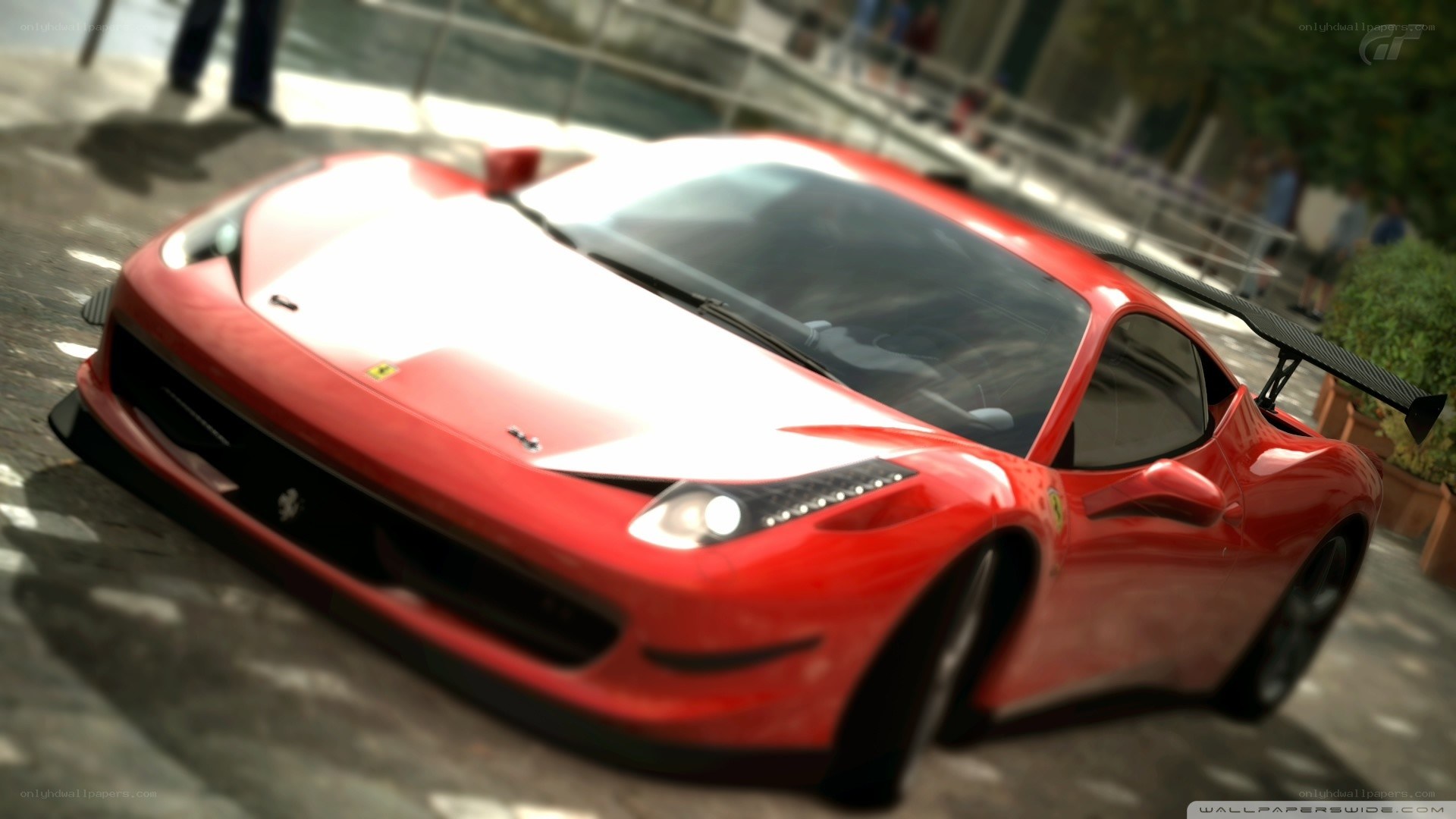 Red Ferrari in a video game
