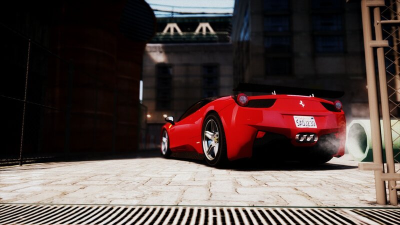 red ferrari in alley