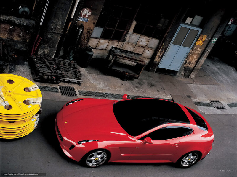 Red Ferrari in industrial setting