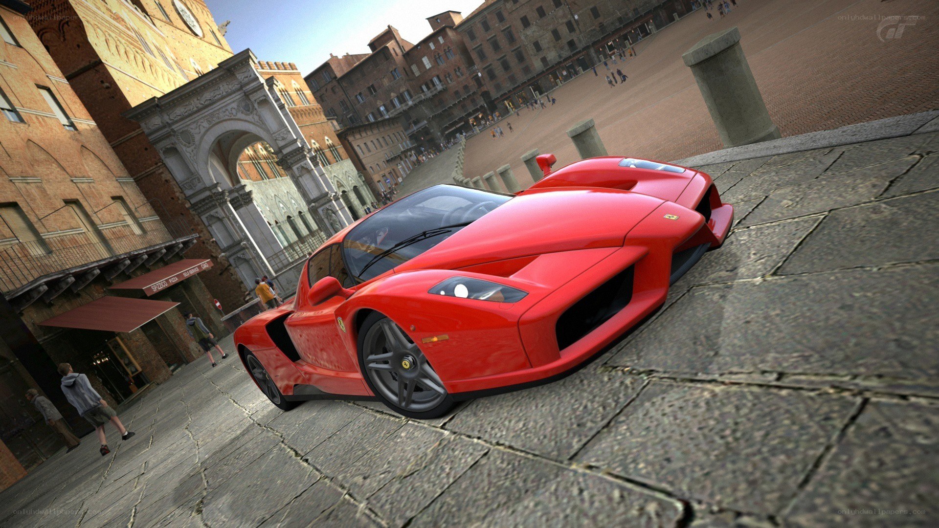 Red Ferrari in Italian Square
