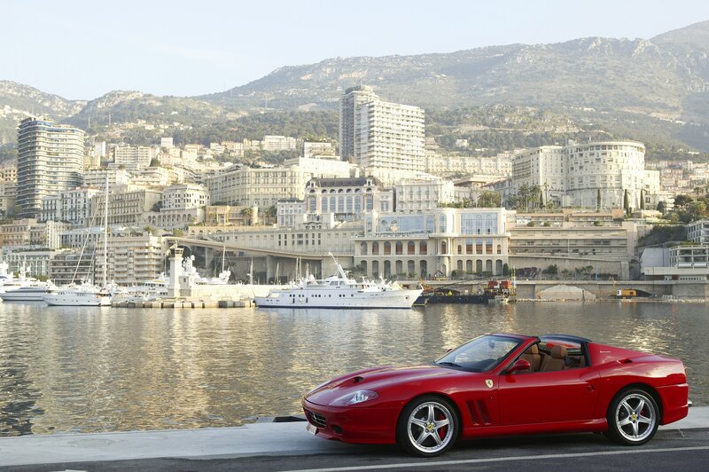 Red Ferrari in Monaco harbor