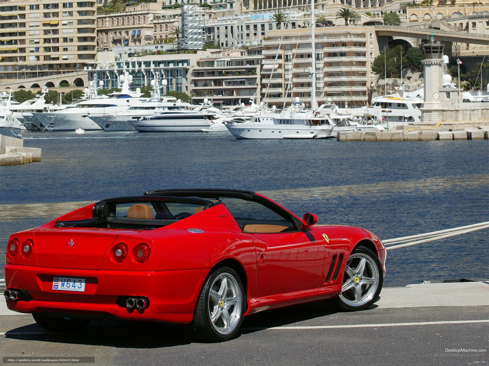 Red Ferrari in Monaco harbor