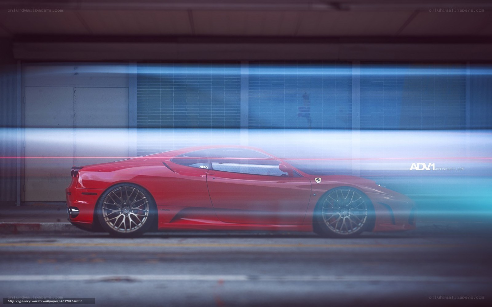 Red Ferrari in motion