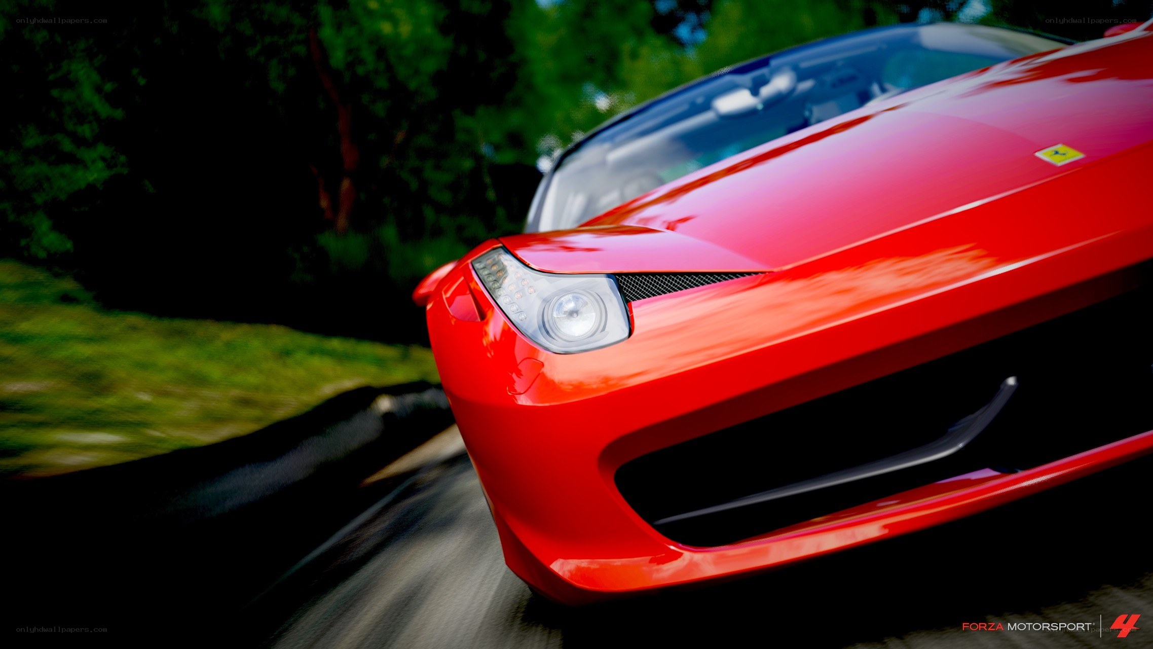 red ferrari in motion