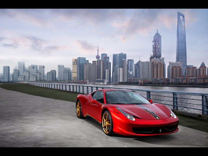 Red Ferrari in Shanghai