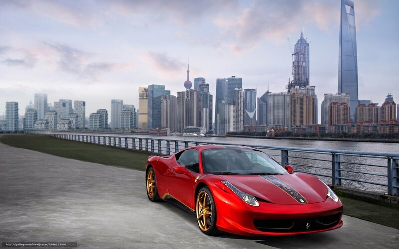 Red Ferrari in Shanghai