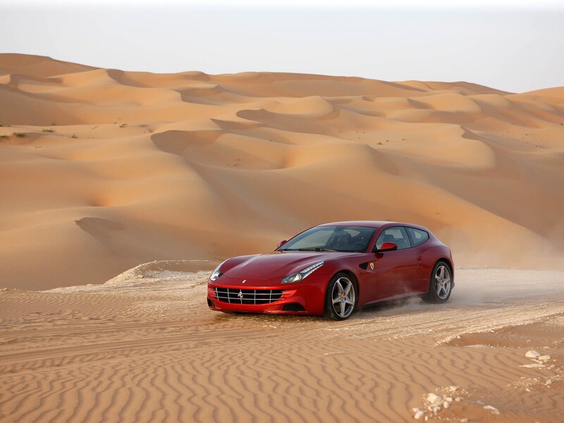 Red Ferrari in the desert
