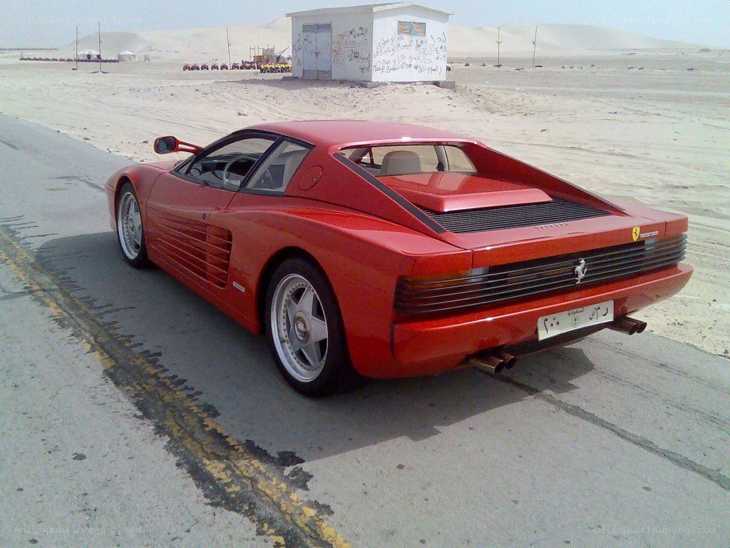 Red Ferrari in the desert
