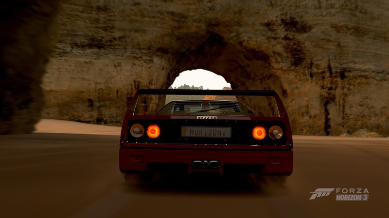 Red Ferrari in Tunnel — Dramatic