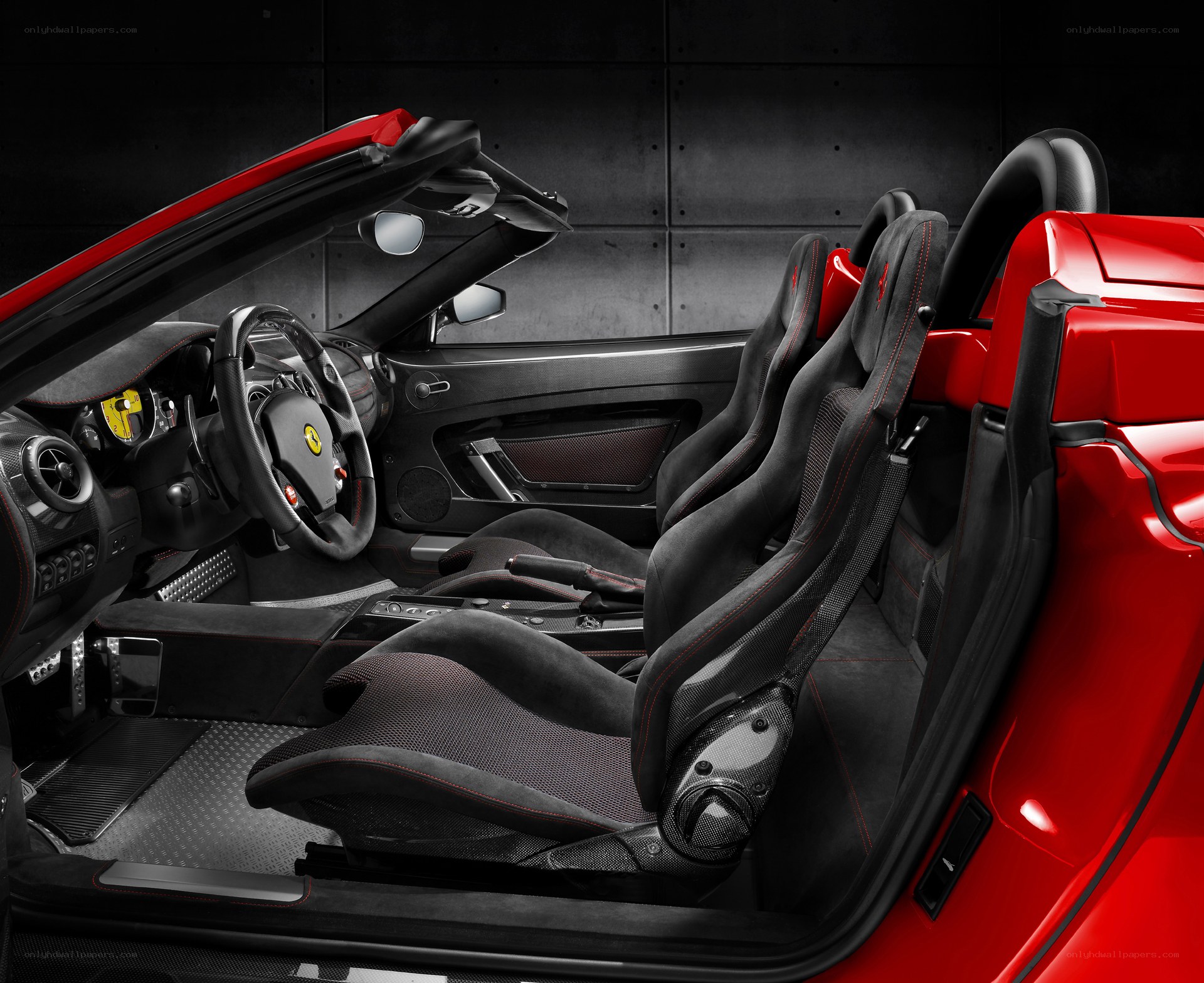Red Ferrari interior
