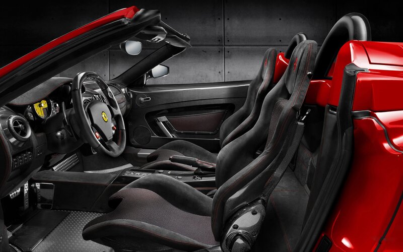 Red Ferrari Interior — Dramatic