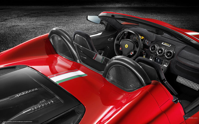Red Ferrari interior view