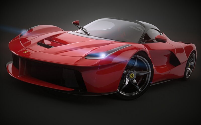 Red Ferrari Laferrari — Dramatic, 3d Render, Car, Headlight