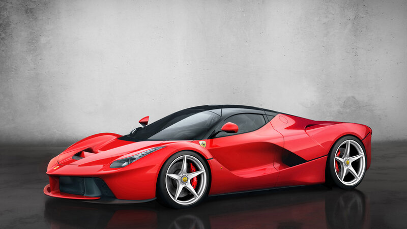 Red Ferrari Laferrari — Dramatic, 3d Render, Car, Wall