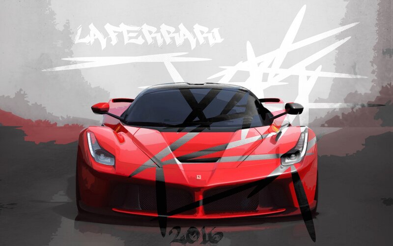 Red Ferrari Laferrari — Dramatic, Digital Art