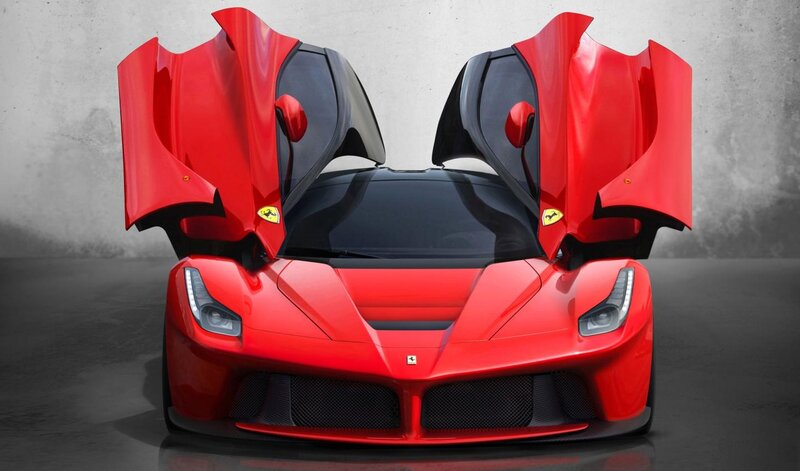 Red Ferrari Laferrari — Dramatic, Photograph, Car Doors, Grille, Headlights