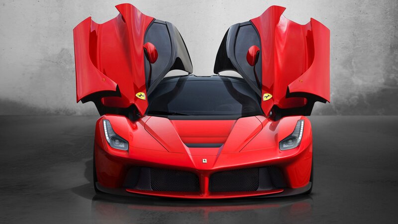 Red Ferrari Laferrari — Dramatic, Photograph, Car Doors, Windshield, Grille