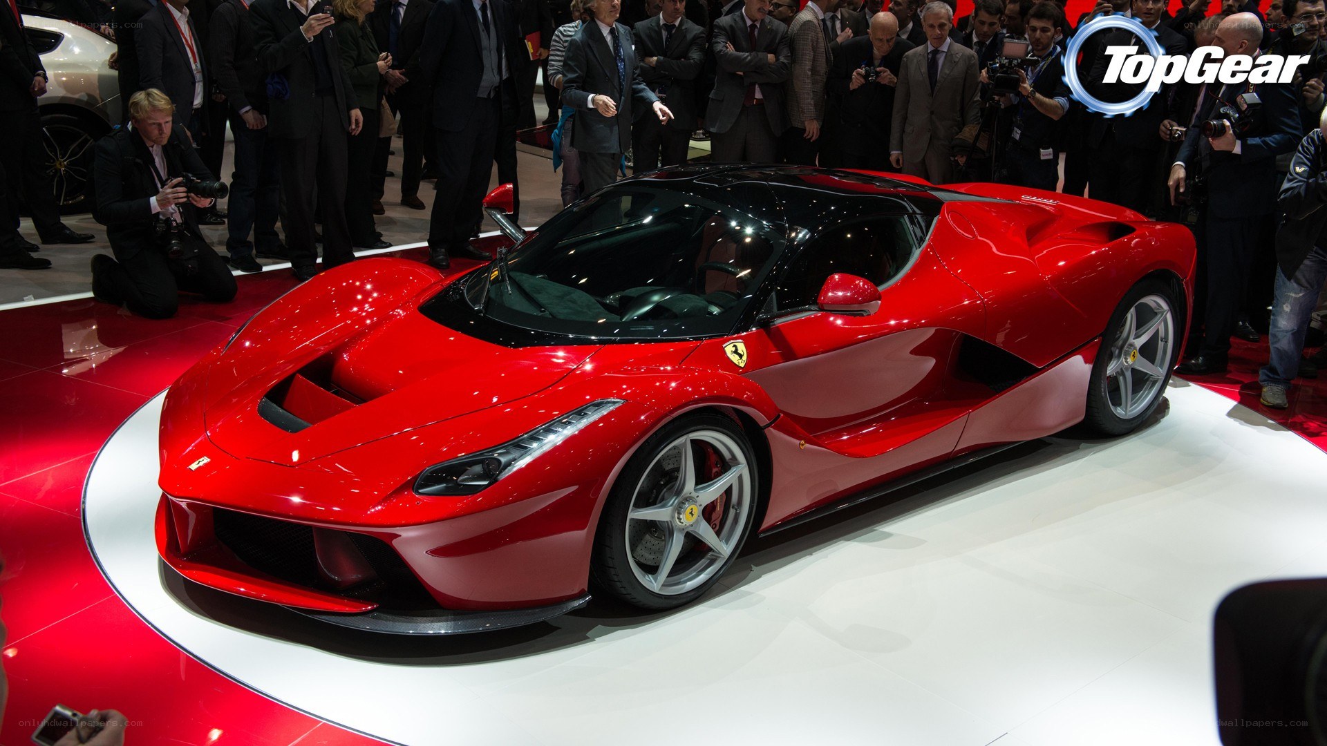 Red Ferrari LaFerrari on display