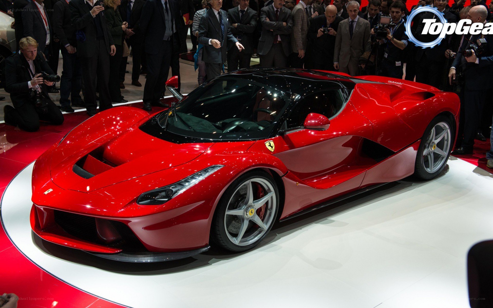 Red Ferrari LaFerrari on display