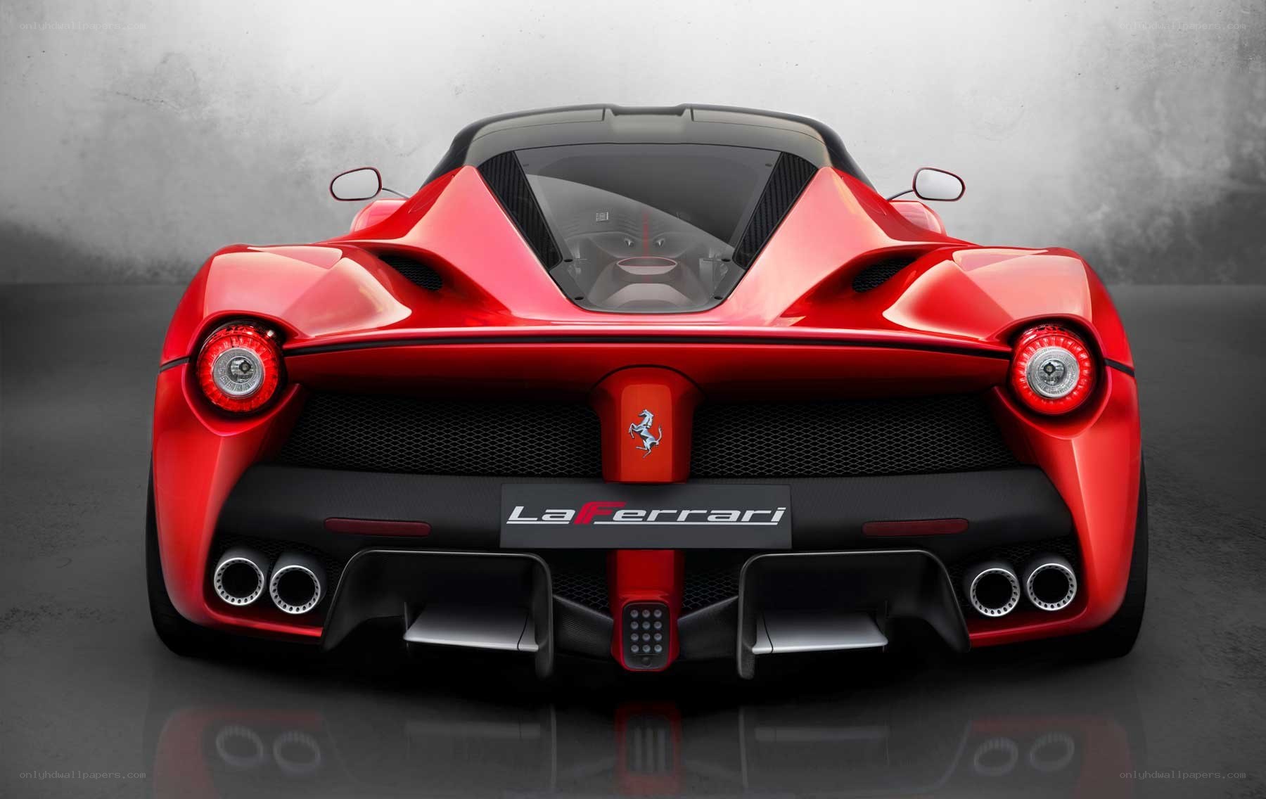 Red Ferrari LaFerrari rear view