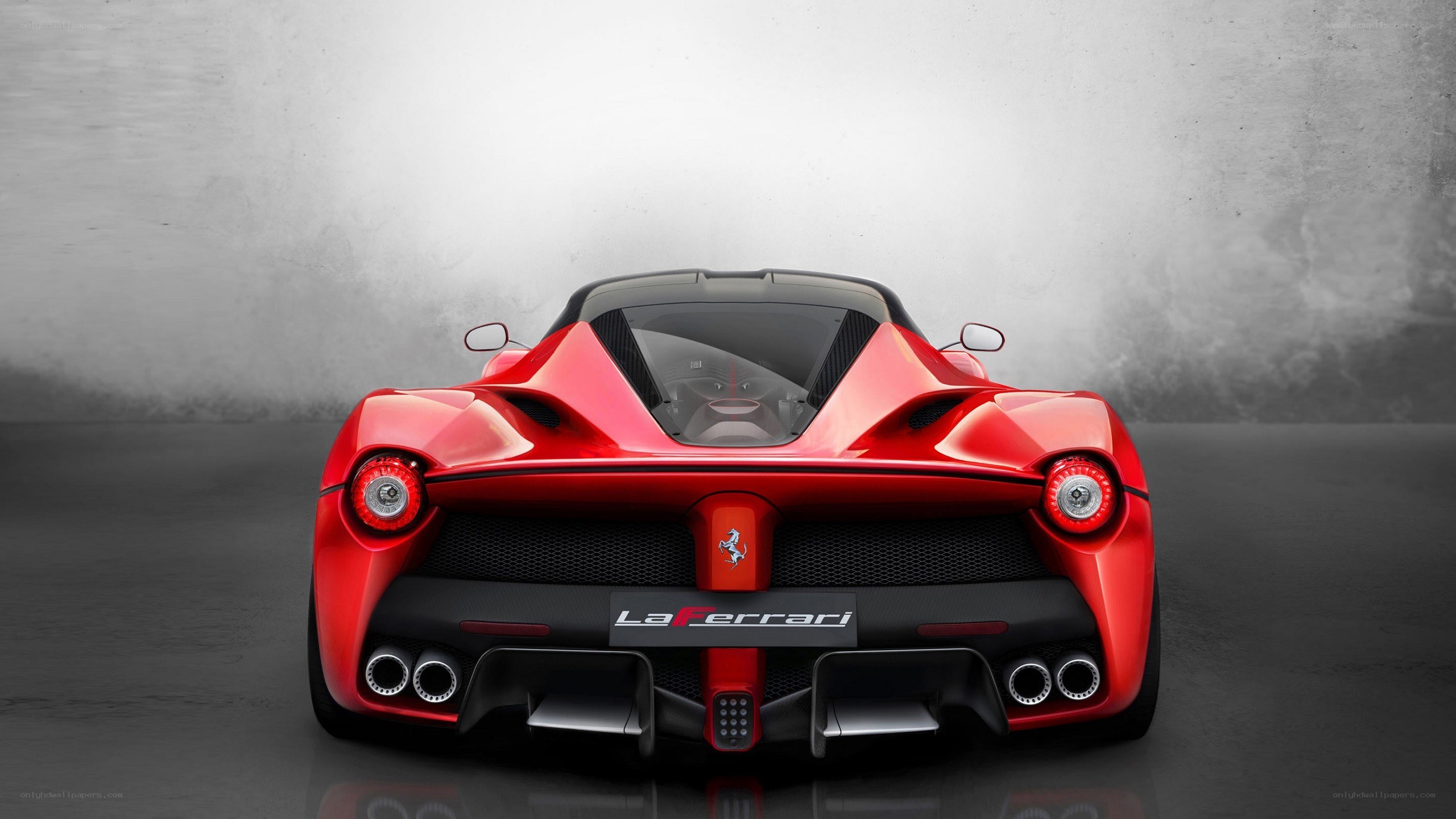 Red Ferrari LaFerrari rear view