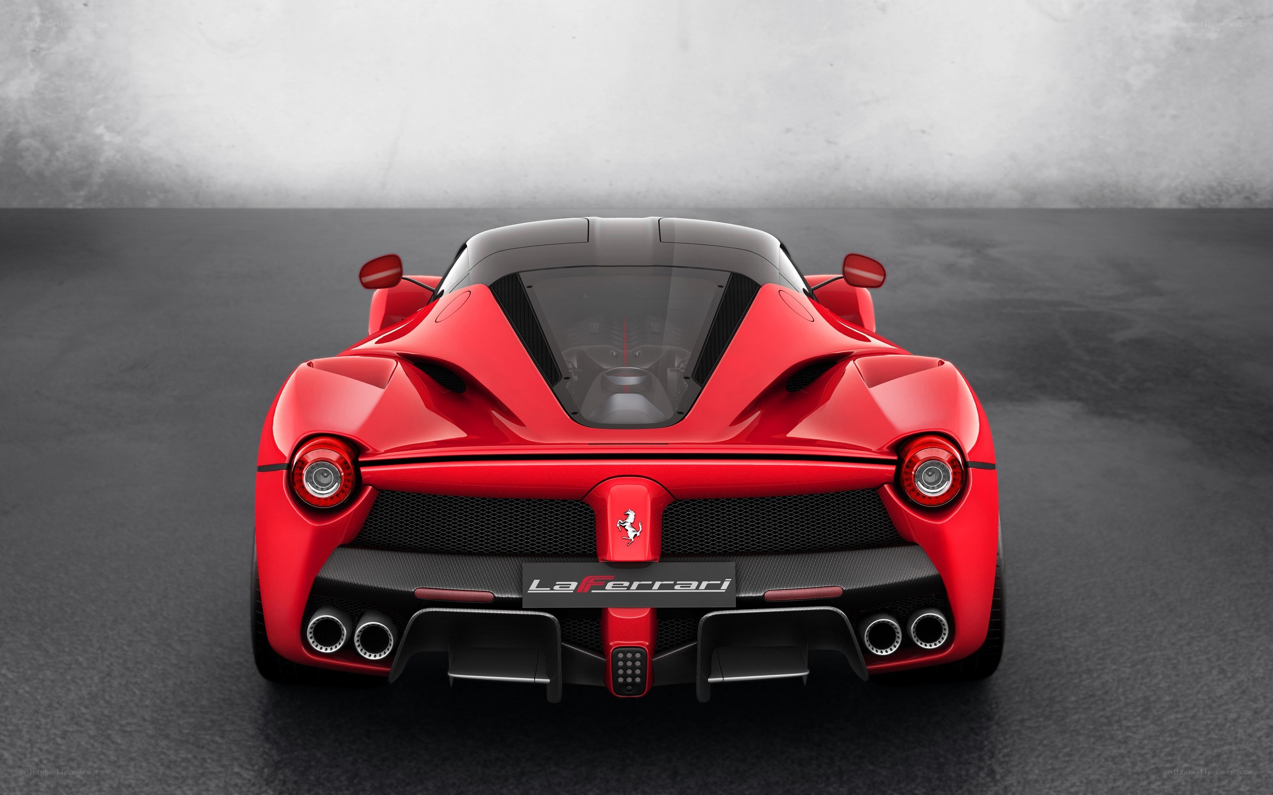 Red Ferrari LaFerrari rear view