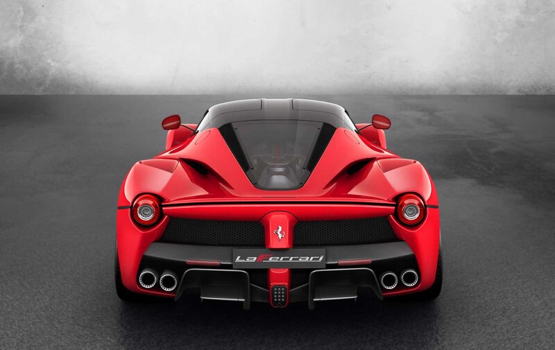 Red Ferrari LaFerrari rear view