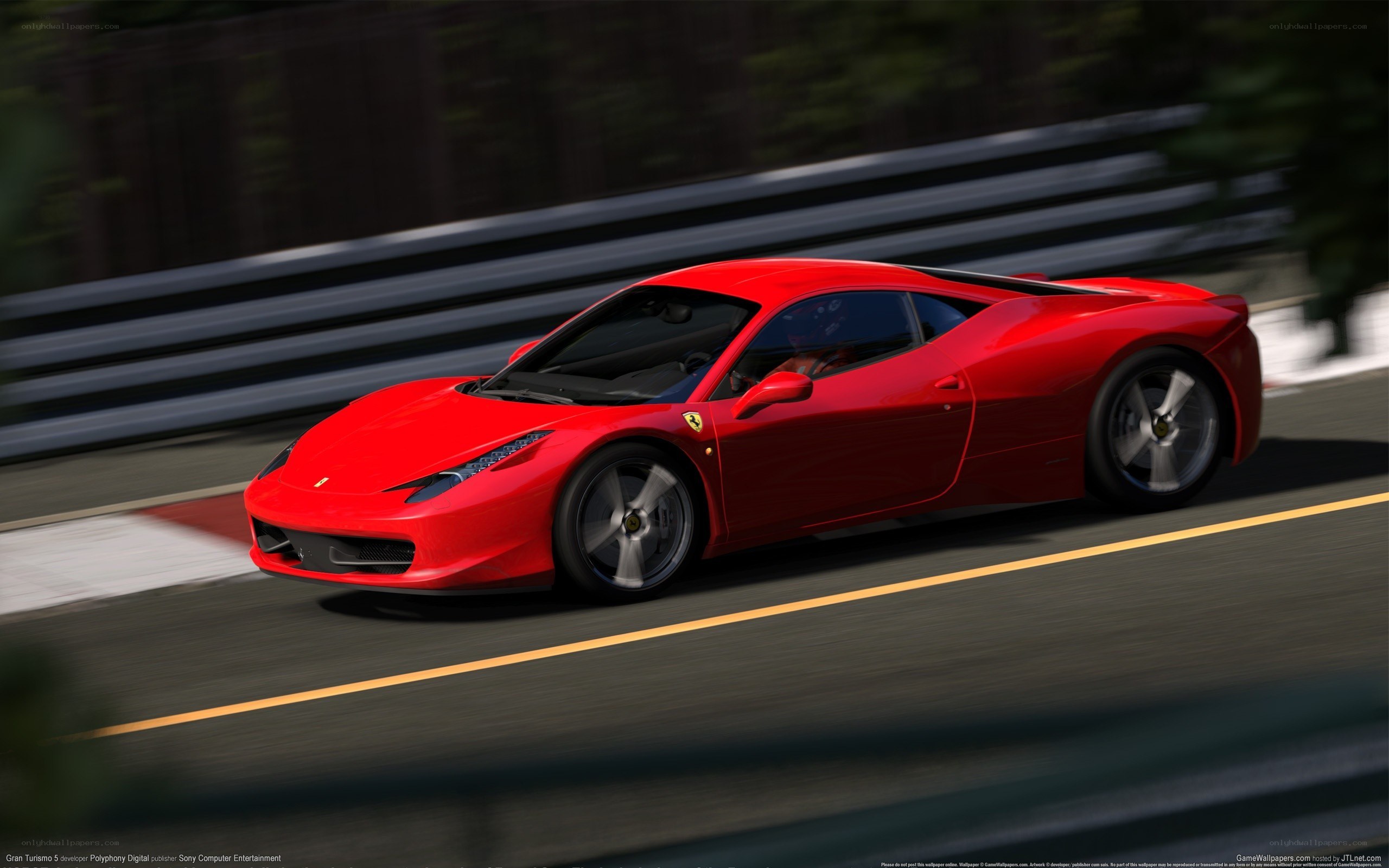 Red Ferrari on a racetrack