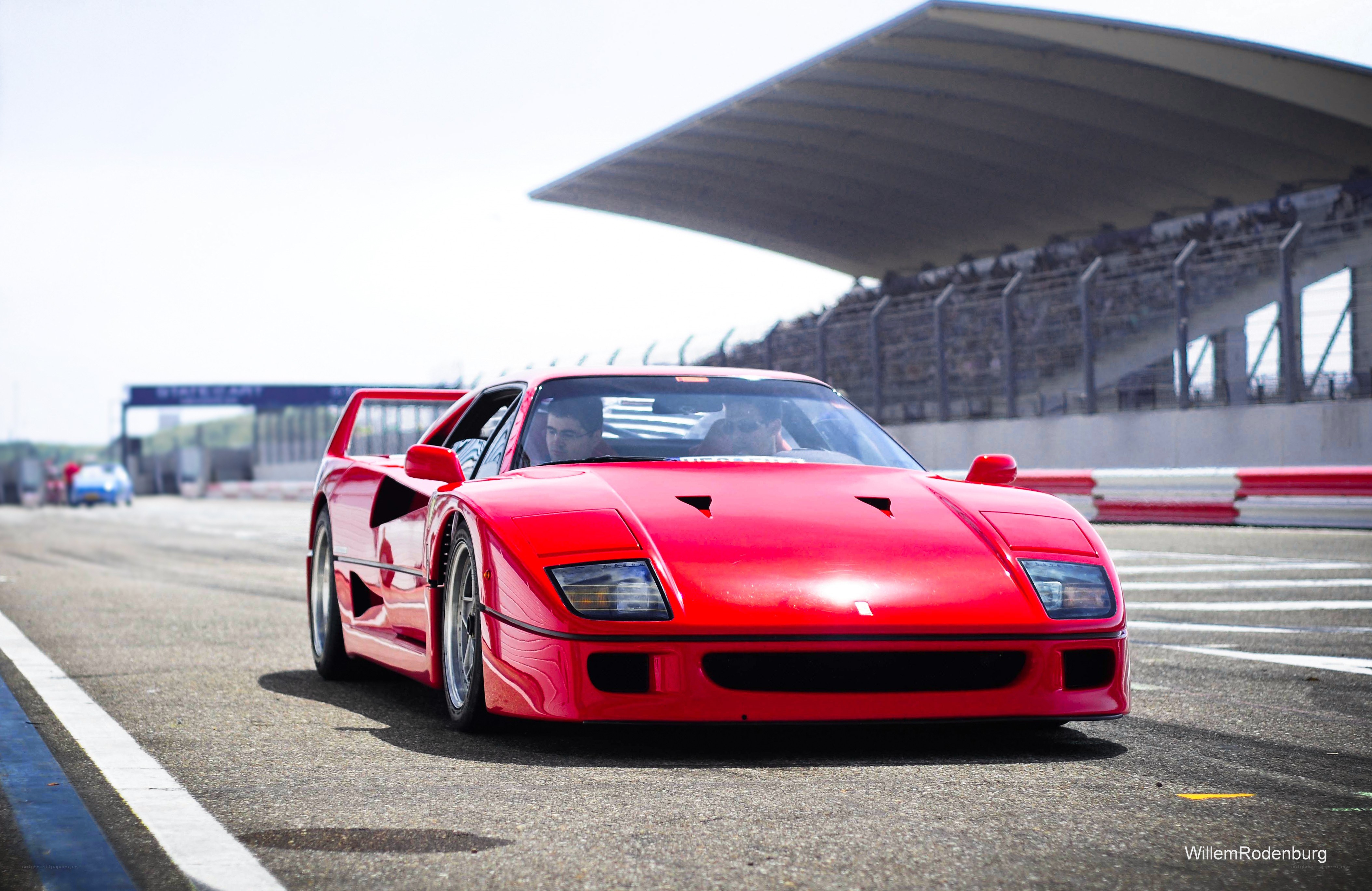 Red Ferrari on a racetrack