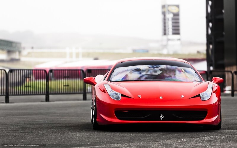 Red Ferrari on a racetrack
