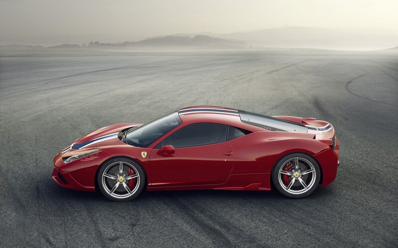 Red Ferrari on a racetrack