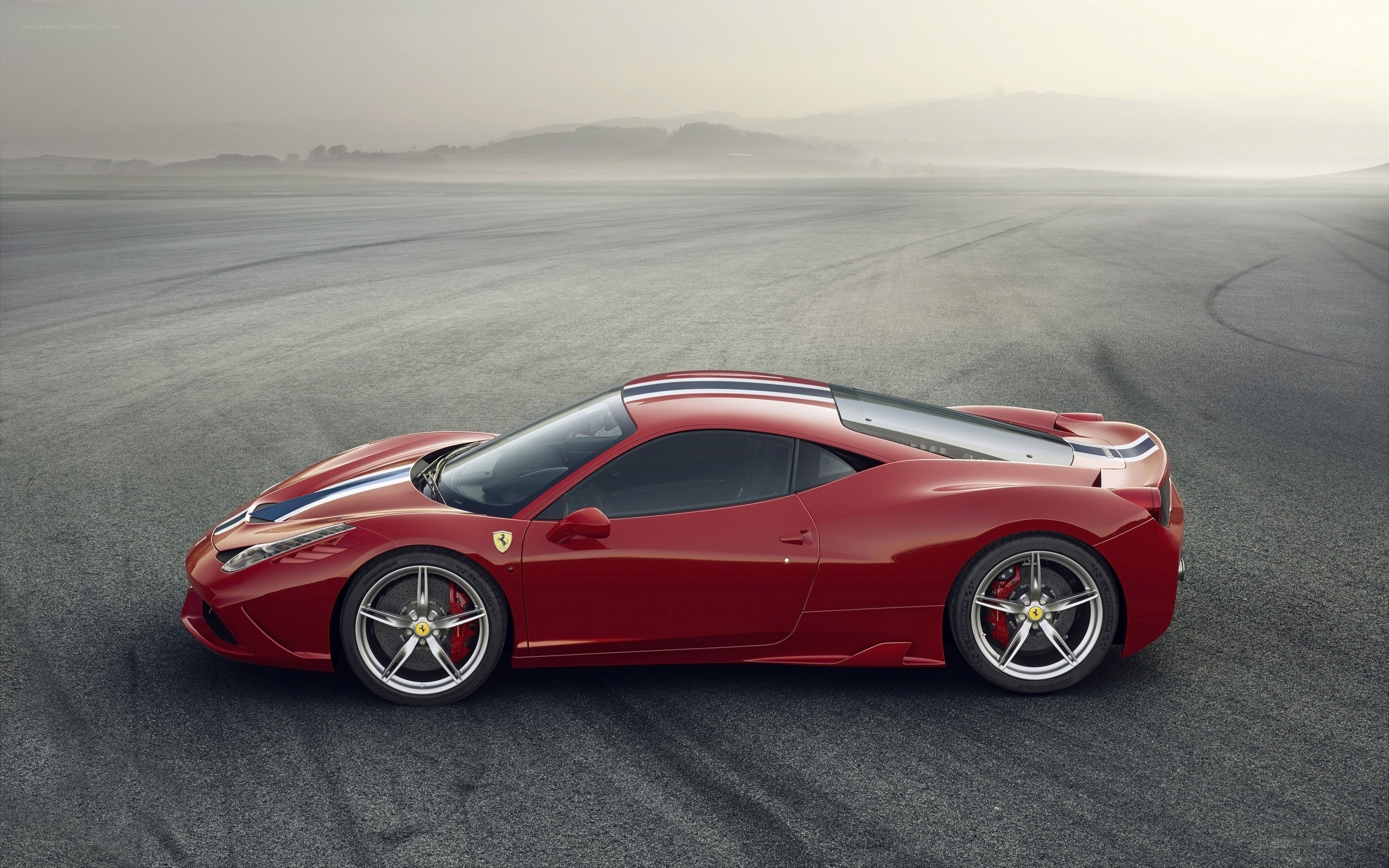 Red Ferrari on a racetrack