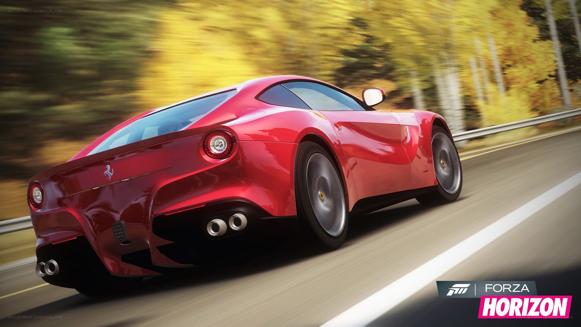 Red Ferrari on a road