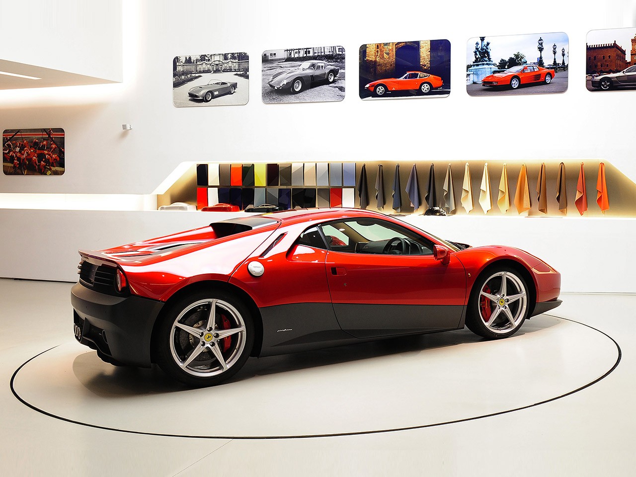Red Ferrari on display
