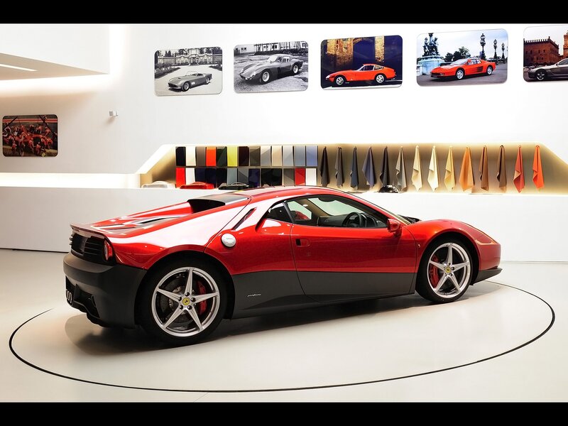 Red Ferrari on display