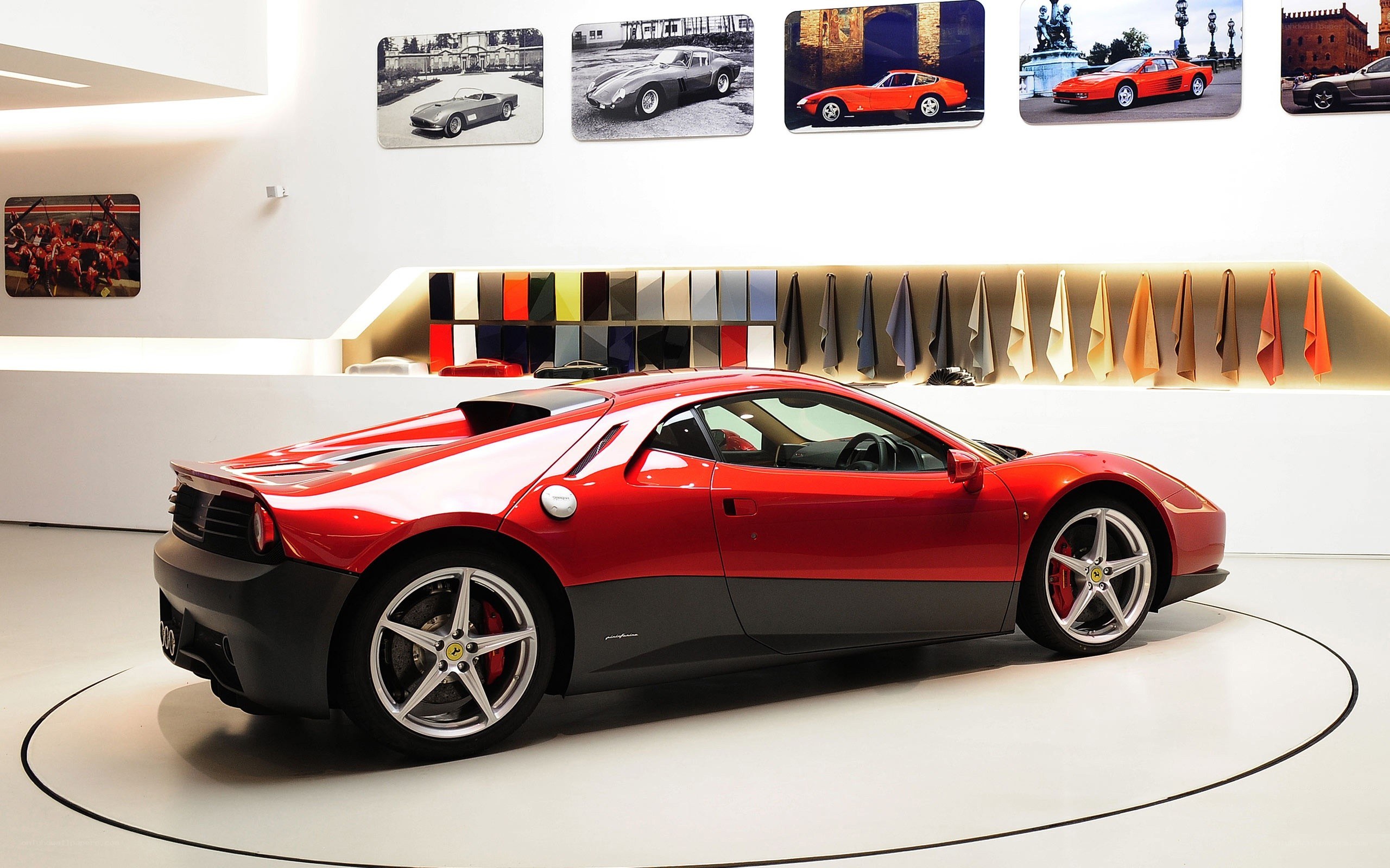 Red Ferrari on display