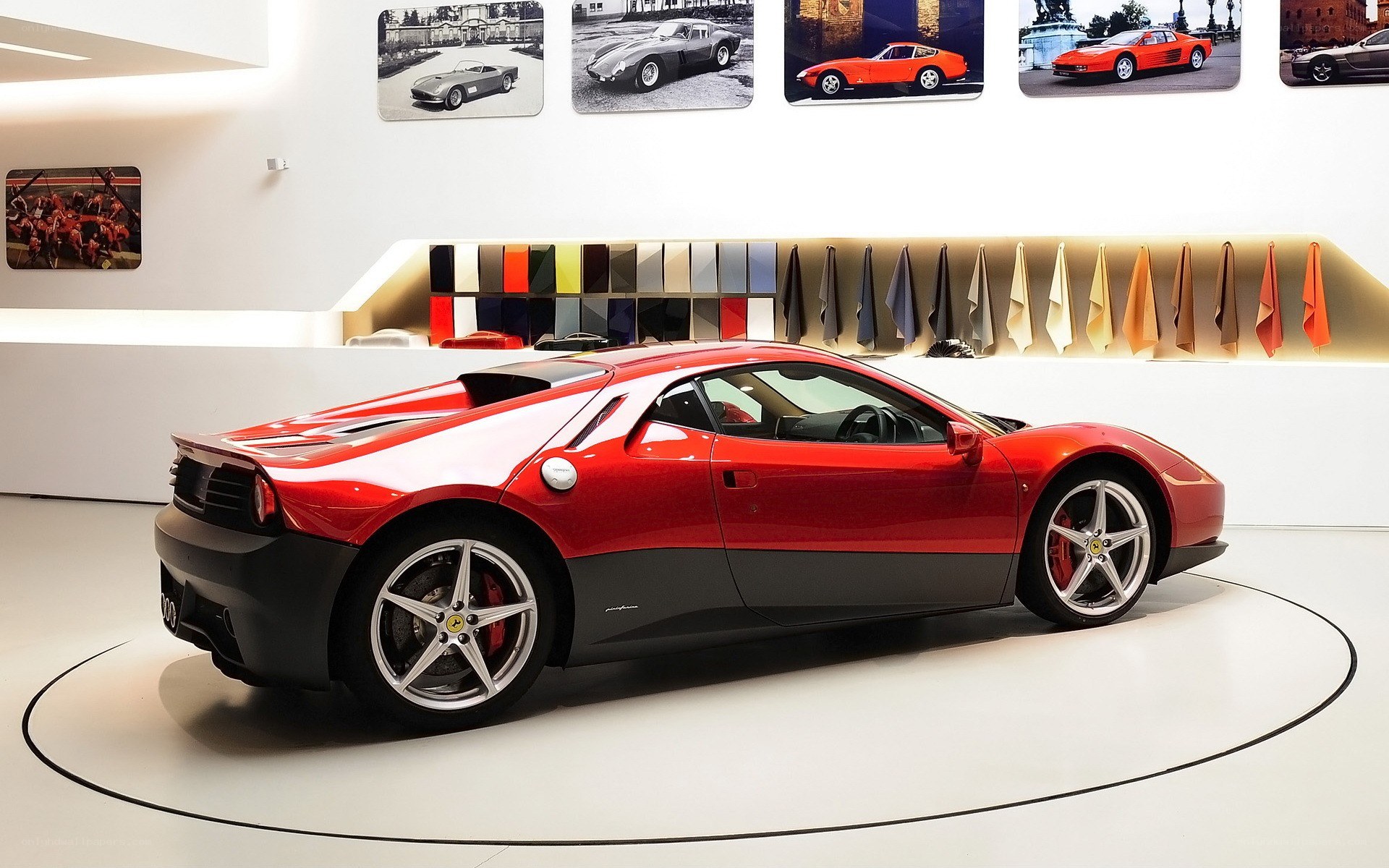 Red Ferrari on display
