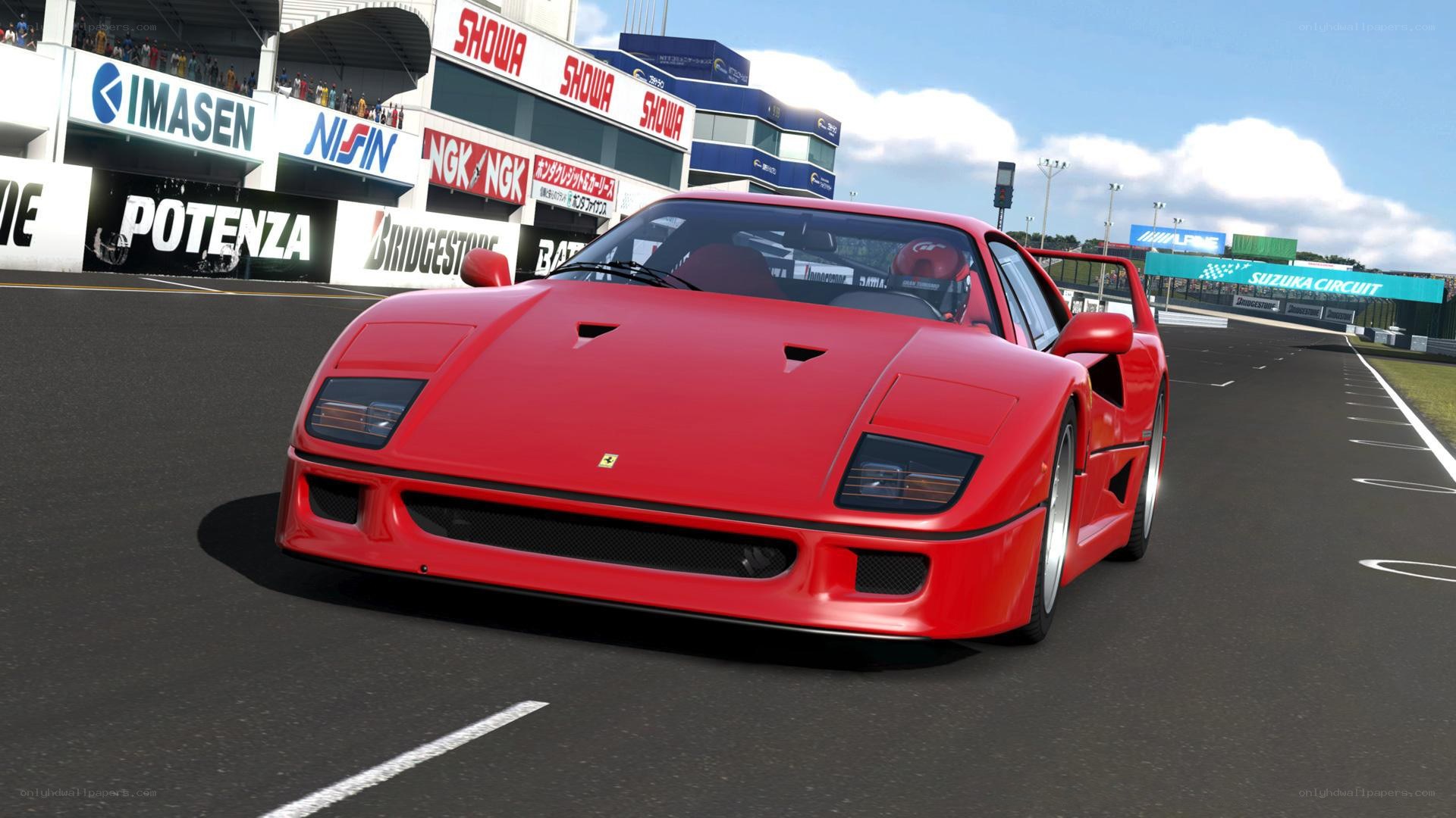 Red Ferrari on race track