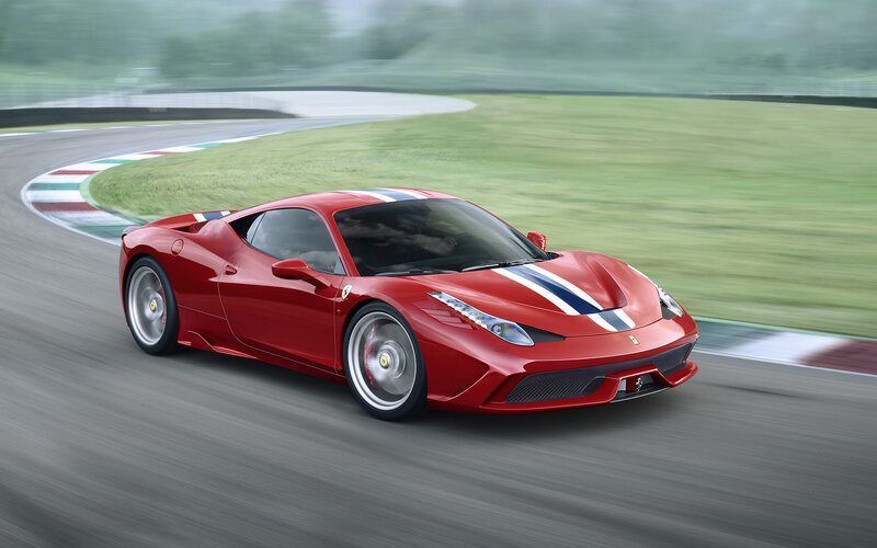 Red Ferrari on Racetrack — Dynamic, Photograph