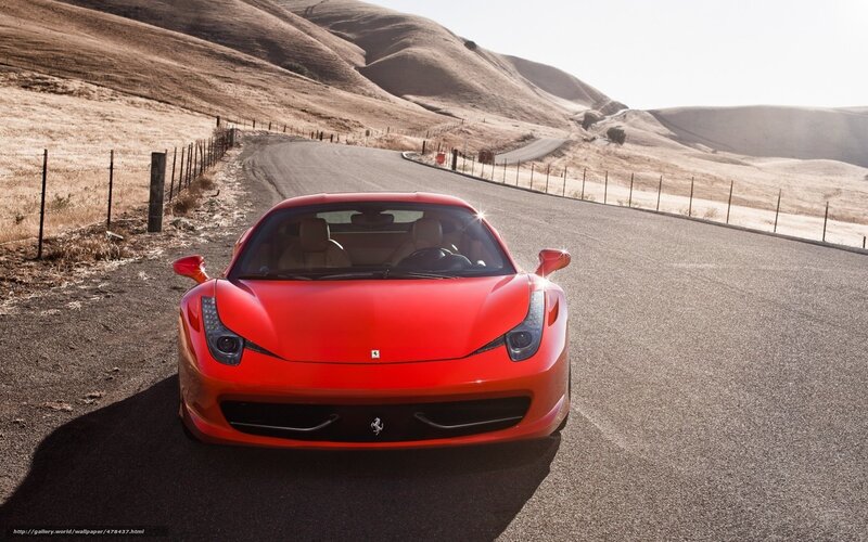 Red Ferrari on Road — Dramatic, Afternoon