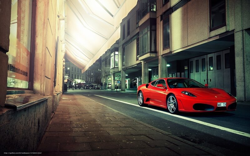Red Ferrari on Street