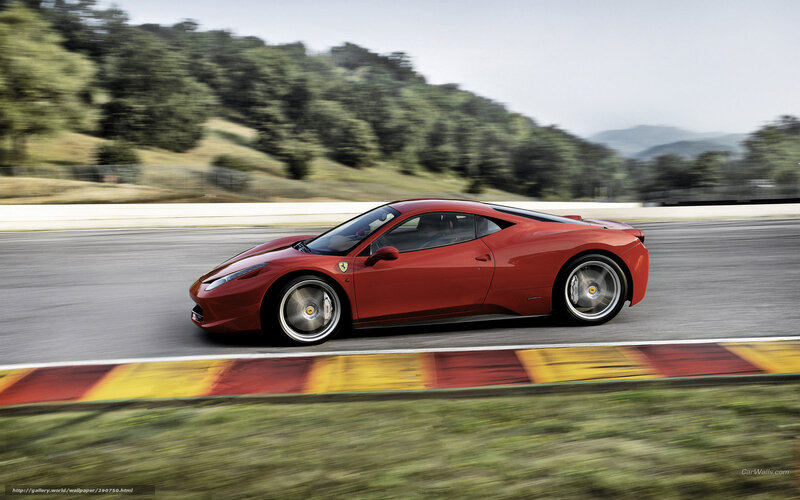 Red Ferrari on Track — Dynamic, Afternoon, Photograph, Race Car