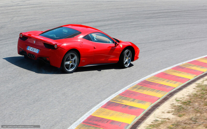 Red Ferrari on Track — Dynamic, Afternoon