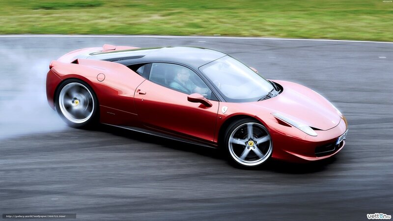 Red Ferrari on Track — Dynamic, Photograph, Car, Driver