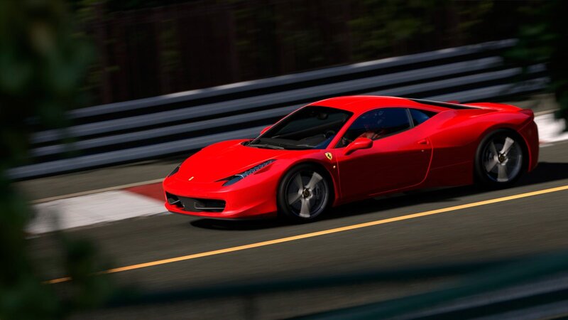 Red Ferrari on Track — Dynamic