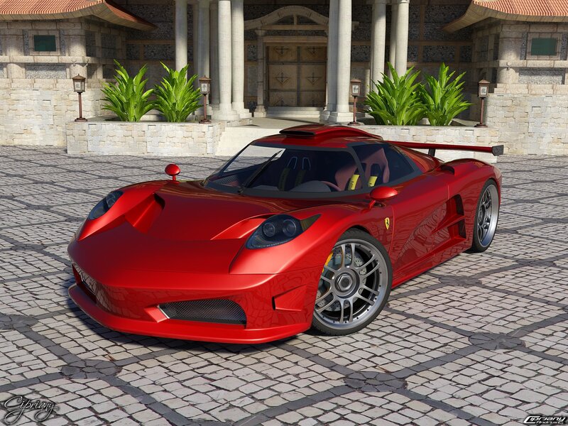 Red Ferrari race car