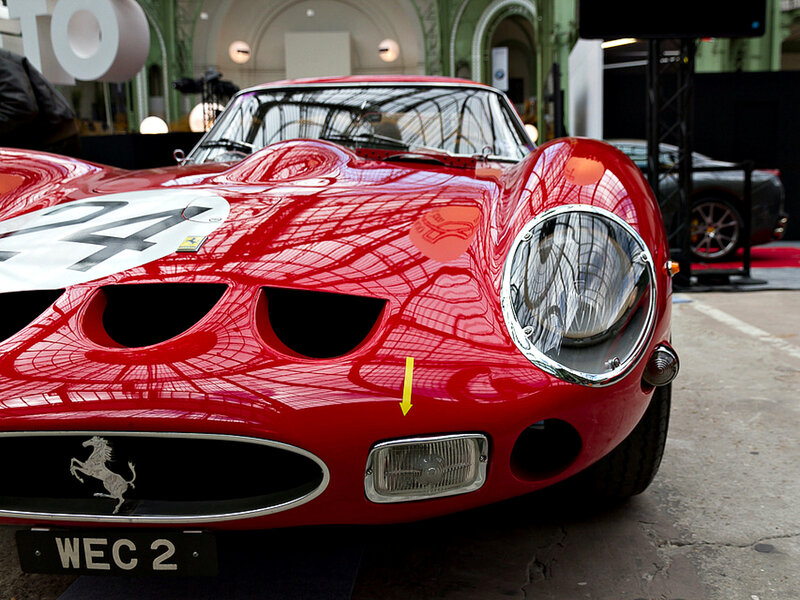 Red Ferrari Race Car — Dramatic, Photograph, Race Car, Headlight
